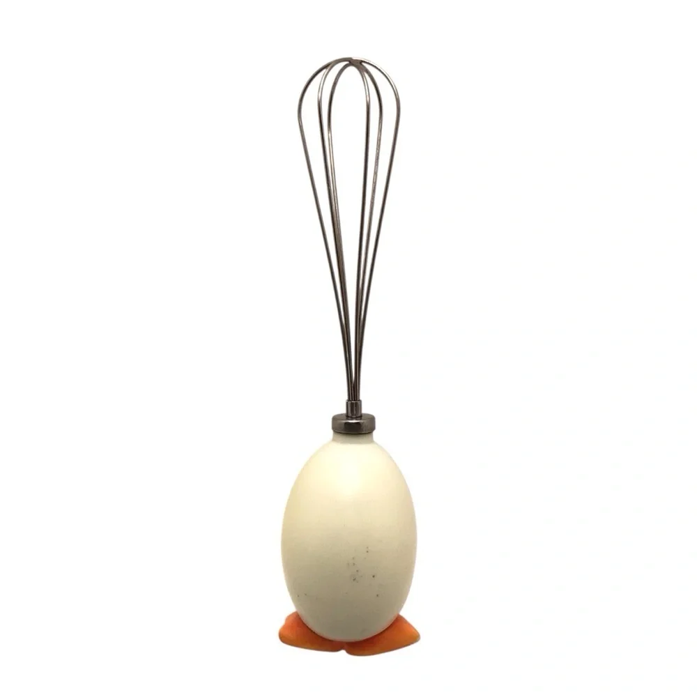 Vintage Mini Egg Whisk Chick Handle 6.5” Stainless Steel Cute Kitchen